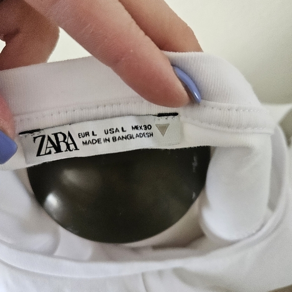 Zara White Sleeveless Knotted Tank Top L - Picture 4 of 6